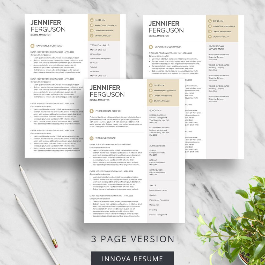 Creative Resume Template Innova Resume Modern Resume Templates