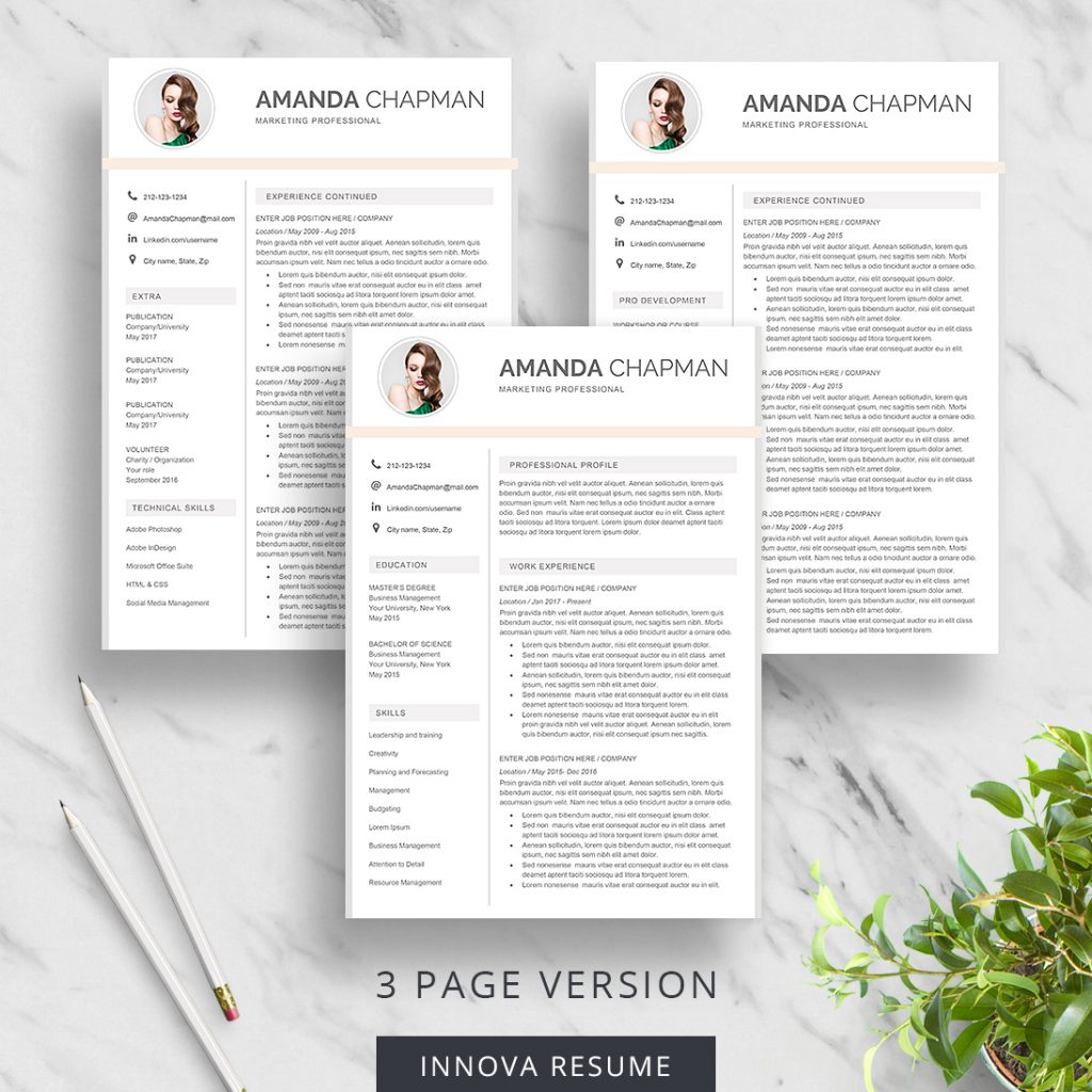 Resume Template with Photo - Innova Resume | Modern Resume Templates