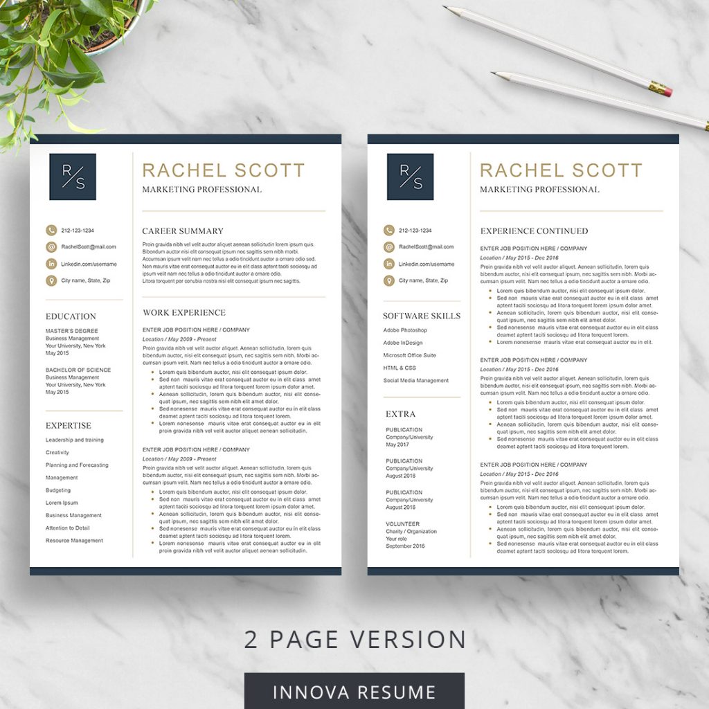 Creative Resume Template - Innova Resume | Modern Resume Templates