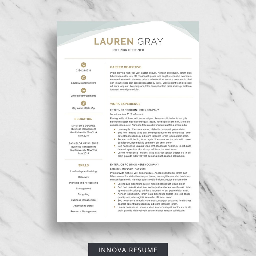 Creative Resume Template Innova Resume Modern Resume Templates 0205