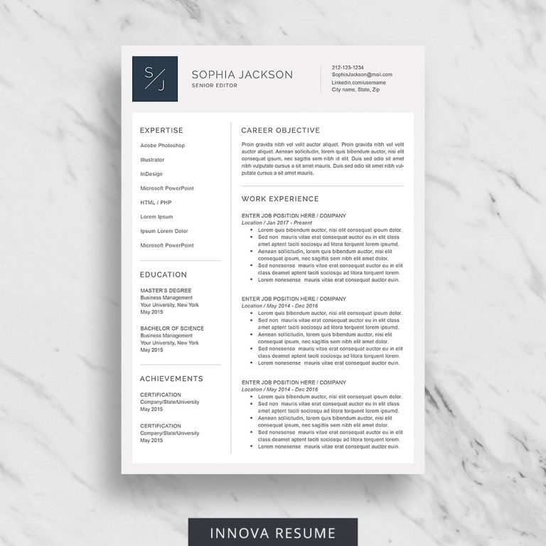 Creative Resume Template - Innova Resume | Modern Resume Templates