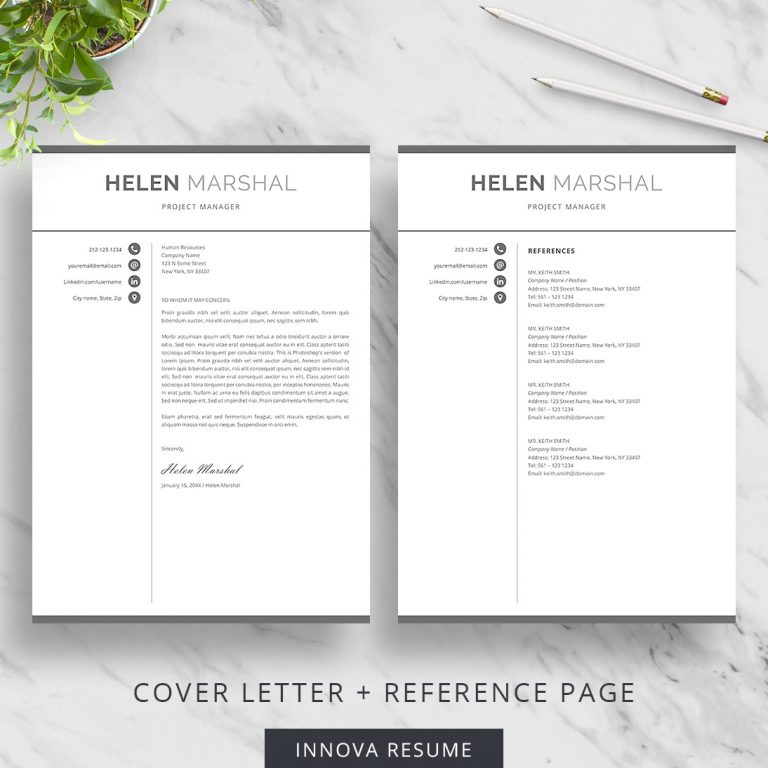 Simple Resume Template for Word - Innova Resume | Modern Resume Templates