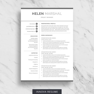 Modern resume template for Microsoft Word - Innova Resume | Modern ...