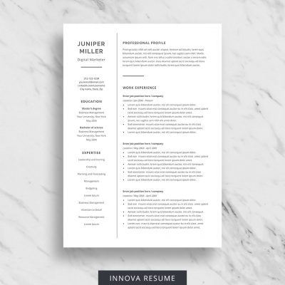 ATS Conscious Resume Template - Innova Resume | Modern Resume Templates